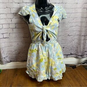 American Eagle Outfitters size XS blue and yellow floral romper
